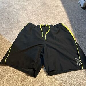 Nike (L) Black/Yellow Drawstring Swim Trunks